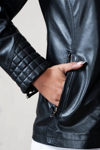 Womens Hunter Royal Leather Jacket - Image 6