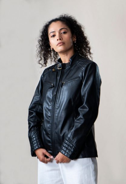 Womens Hunter Royal Leather Jacket - Image 2