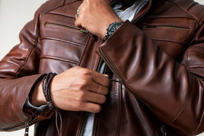 Mens Cruiser Hunk Leather Jacket - Image 5