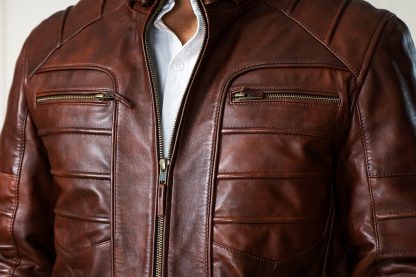 Mens Cruiser Hunk Leather Jacket - Image 3