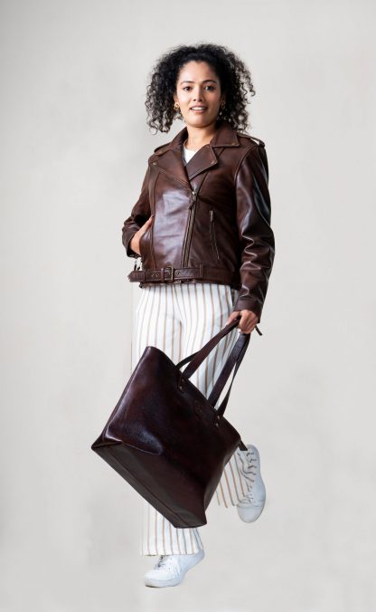 Womens Yeti Classic Leather Jacket - Image 3