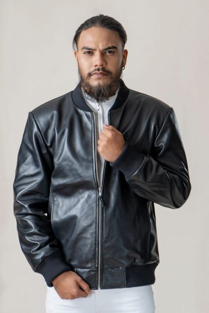 Mens Bomber Leather Jacket