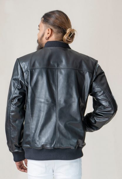 Mens Bomber Leather Jacket - Image 3