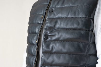 Mens Sleeveless Leather Jacket - Image 5