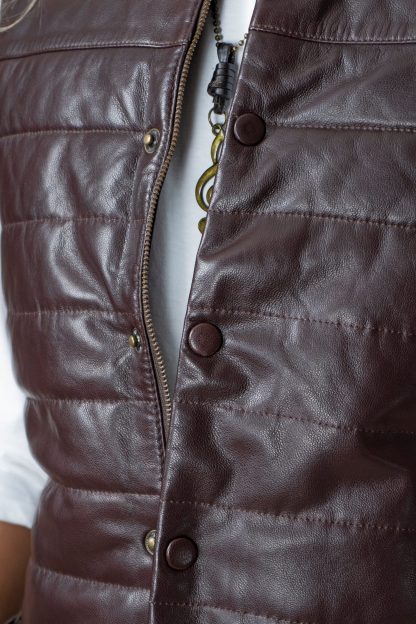 Mens Sleeveless Leather Jacket - Image 11