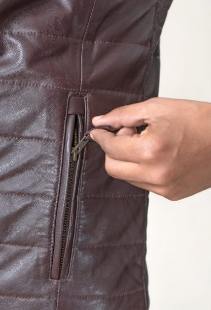 Mens Sleeveless Leather Jacket - Image 10