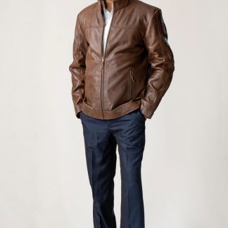 Mens Autumn Classic Leather Jacket