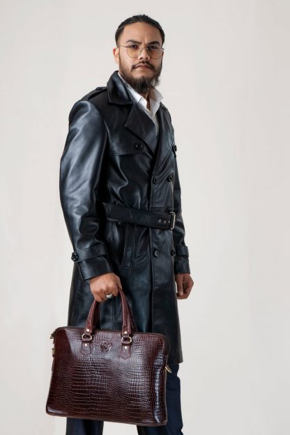 Leather Laptop Bag Light Brown