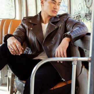 Mens Vintage Retro Leather Jacket