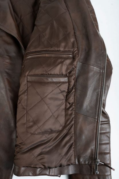 Mens Vintage Retro Leather Jacket - Image 10