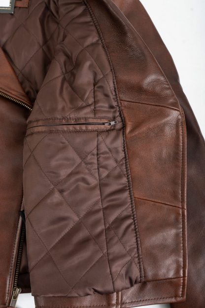 Mens Cruiser Hunk Leather Jacket - Image 6
