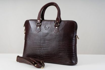Leather Laptop Bag Light Brown - Image 2