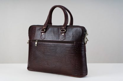 Leather Laptop Bag Light Brown - Image 3