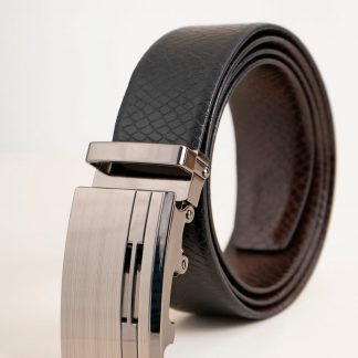 Mens Leather Snake Print Two Sided Belt