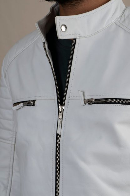 Leather White Premium Jacket - Image 3