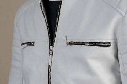 Leather White Premium Jacket - Image 4