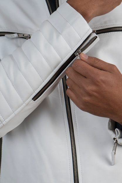 Leather White Premium Jacket - Image 5